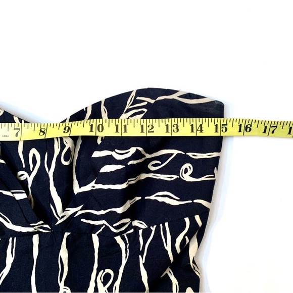 Anthropologie Grapic Print Black/White Halter Dress with Full Swing Skirt- 6 - Picture 7 of 14